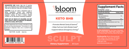 Bloom Keto BHB Gummies 30 Count — Supplement Facts label