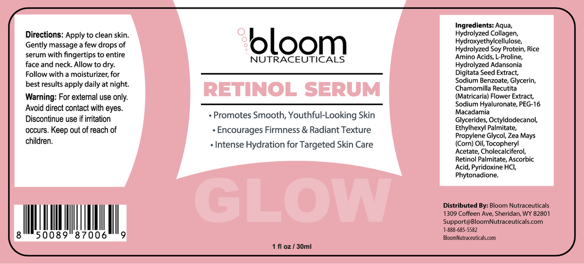 Bloom Retinol Serum 30 ml — ingredients label