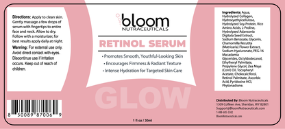 Bloom Retinol Serum 30 ml — ingredients label