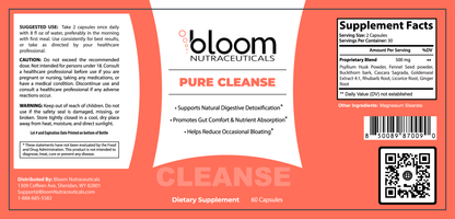 Bloom Pure Cleanse 60 Count — Supplement Facts label