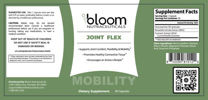 Bloom Joint Flex 30 Count — Supplement Facts label