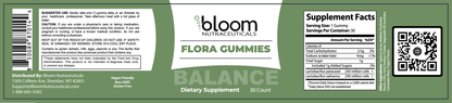 Bloom Flora Gummies 30 Count — Supplement Facts label
